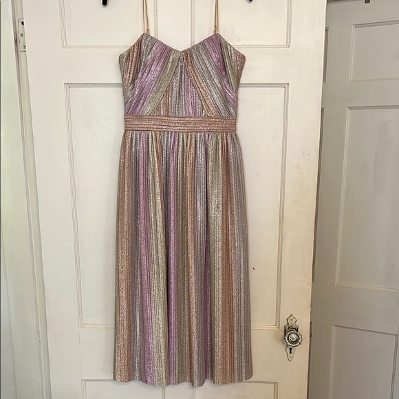 Vince Camuto Multicolor Striped Midi Dress - Picture 1 of 7